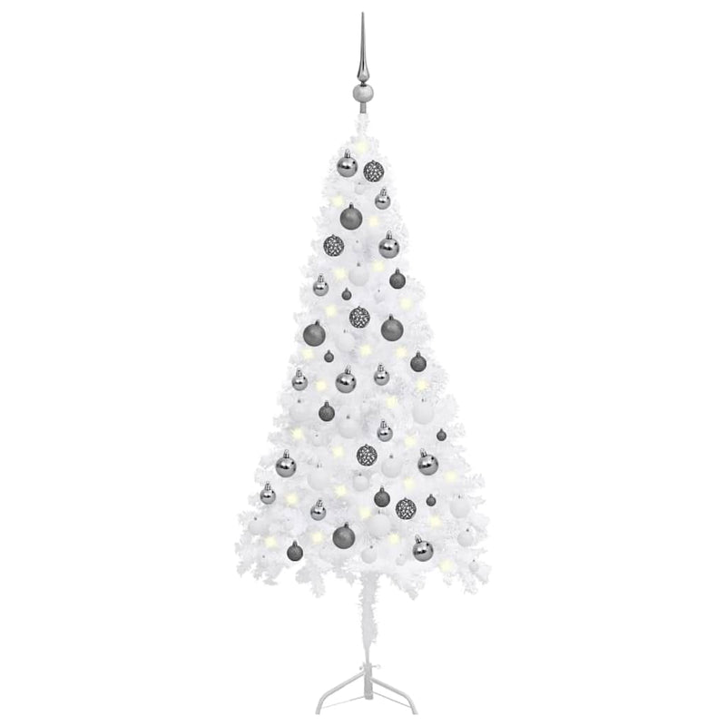 Kunstkerstboom Met Led's En Kerstballen Hoek 210 Cm Pvc