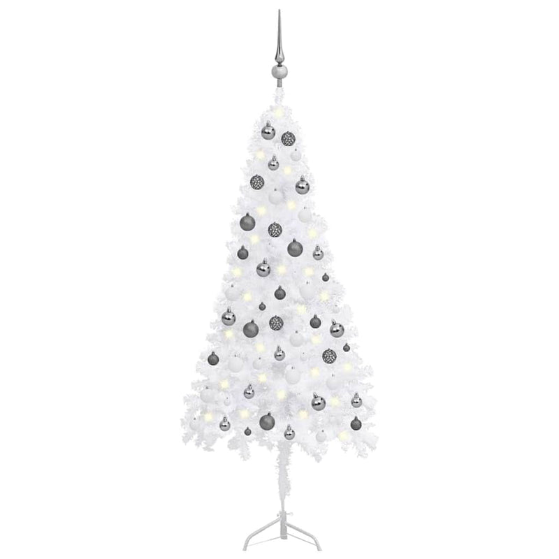 Kunstkerstboom Met Led's En Kerstballen Hoek 210 Cm Pvc