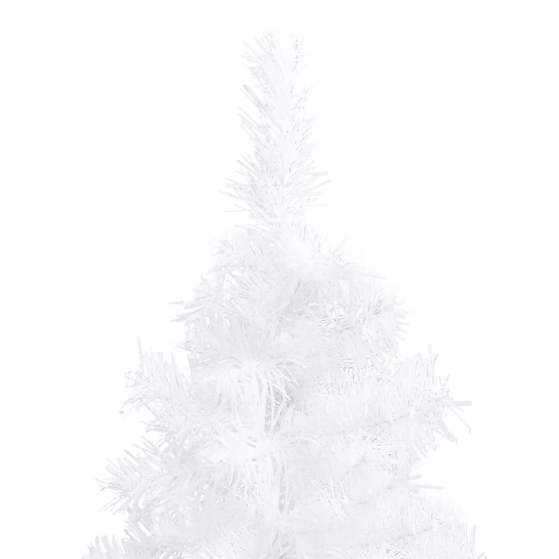 Kunstkerstboom Met Led's En Kerstballen Hoek 210 Cm Pvc Wit
