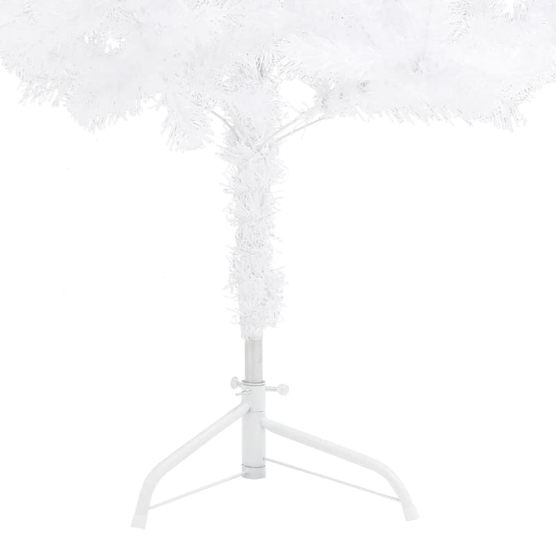 Kunstkerstboom Met Led's En Kerstballen Hoek 210 Cm Pvc Wit