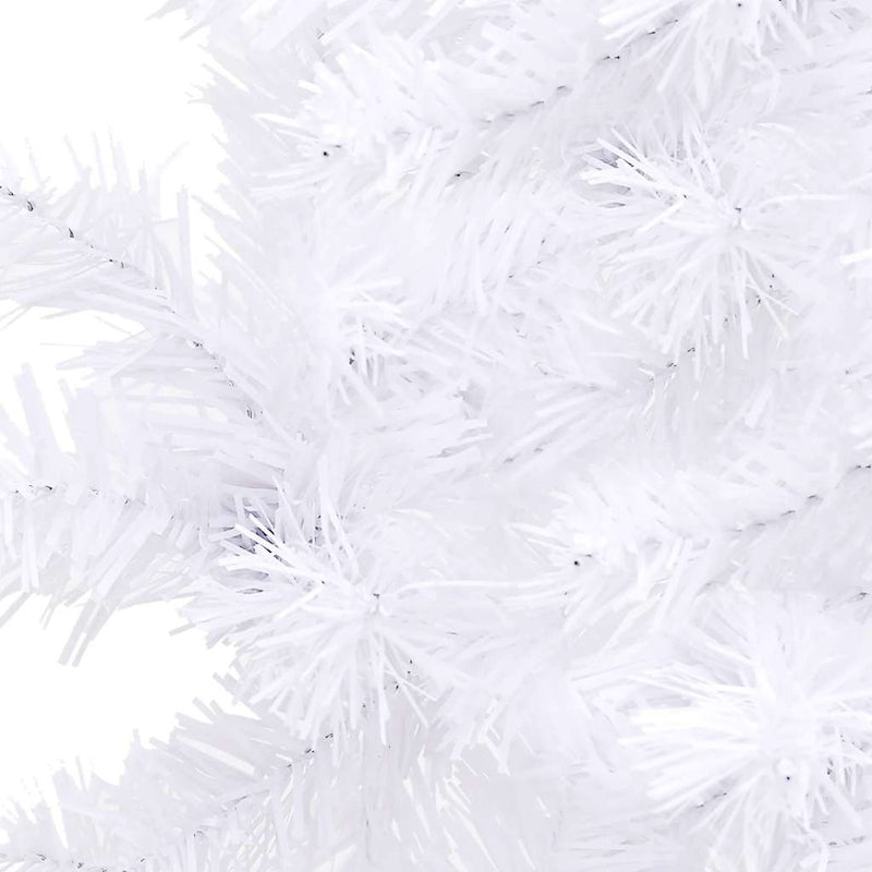 Kunstkerstboom Met Led's En Kerstballen Hoek 210 Cm Pvc Wit