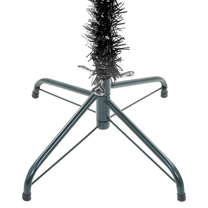 Kerstboom Met Led Smal 150 Cm Zwart