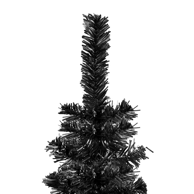 Kerstboom Met Led Smal 150 Cm Zwart