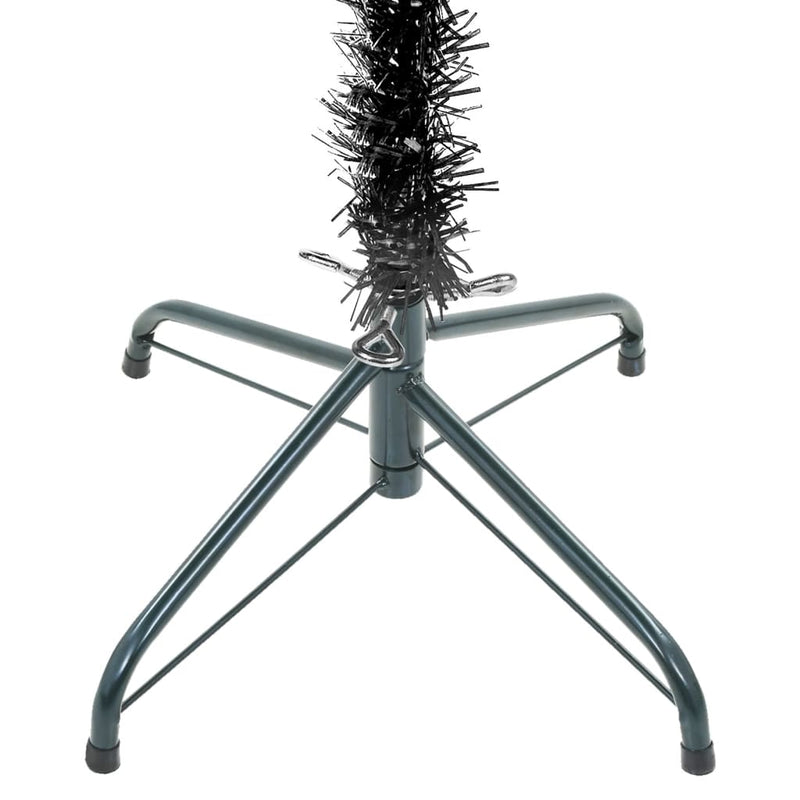 Kerstboom Met Led Smal 210 Cm Zwart