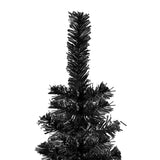 Kerstboom Met Led Smal 210 Cm Zwart