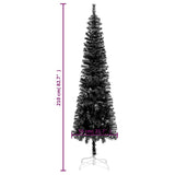 Kerstboom Met Led Smal 210 Cm Zwart
