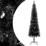 Kunstkerstboom Met Verlichting En Kerstballen Smal 150 Cm Zwart