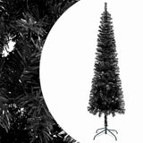 Kunstkerstboom Met Verlichting En Kerstballen Smal 240 Cm Zwart