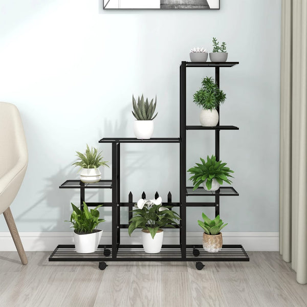 Bloemenstandaard Met Wielen 94,5X25X92,5 Cm Metaal