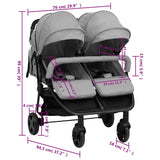 Tweelingbuggy Staal En Zwart