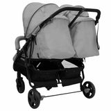 Tweelingbuggy Staal En Zwart