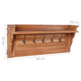 Wandkapstok 80X16,5X35 Cm Massief Teakhout