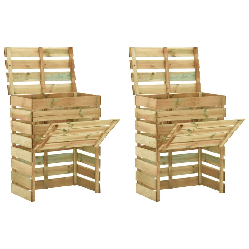 Tuincompostbakken 80X50X100 Cm Geïmpregneerd Grenenhout