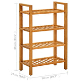 Schoenenrek Met 4 Schappen 50X27X Massief Eikenhout