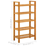 Schoenenrek Met 5 Schappen 50X27X Massief Eikenhout