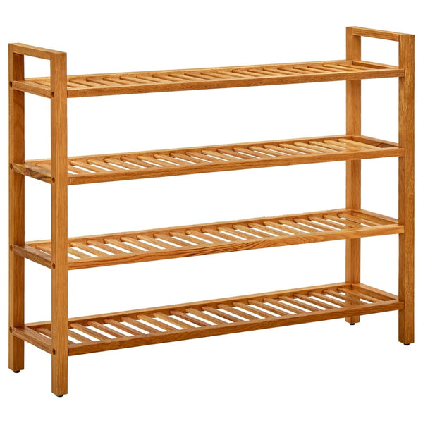 Schoenenrek Met 4 Schappen 100X27X Massief Eikenhout