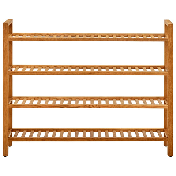 Schoenenrek Met 4 Schappen 100X27X Massief Eikenhout