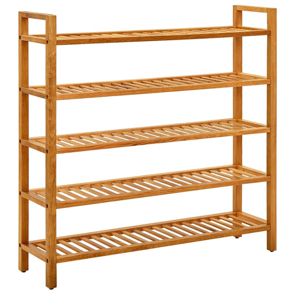 Schoenenrek Met 5 Schappen 100X27X Massief Eikenhout