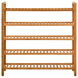Schoenenrek Met 5 Schappen 100X27X Massief Eikenhout