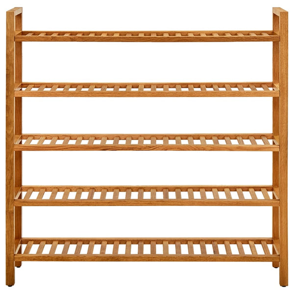 Schoenenrek Met 5 Schappen 100X27X Massief Eikenhout