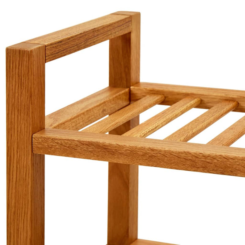 Schoenenrek Met 5 Schappen 100X27X Massief Eikenhout