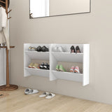 Wandschoenenkast 80X18X Bewerkt Hout Wit