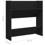 Wandschoenenkasten 60X18X Bewerkt Hout Zwart