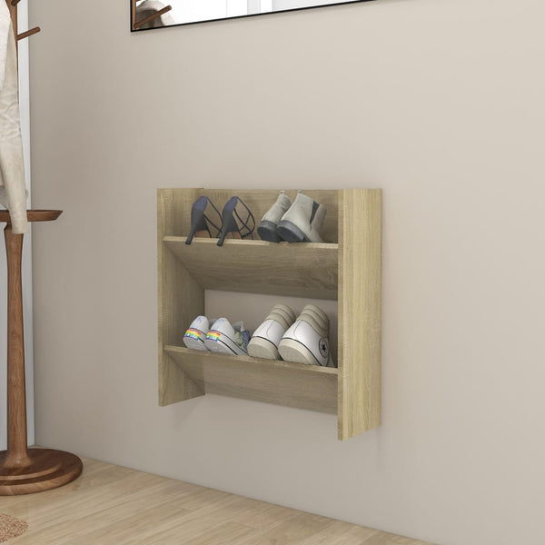 Wandschoenenkast 60X18X Spaanplaat Kleurig Sonoma Eiken
