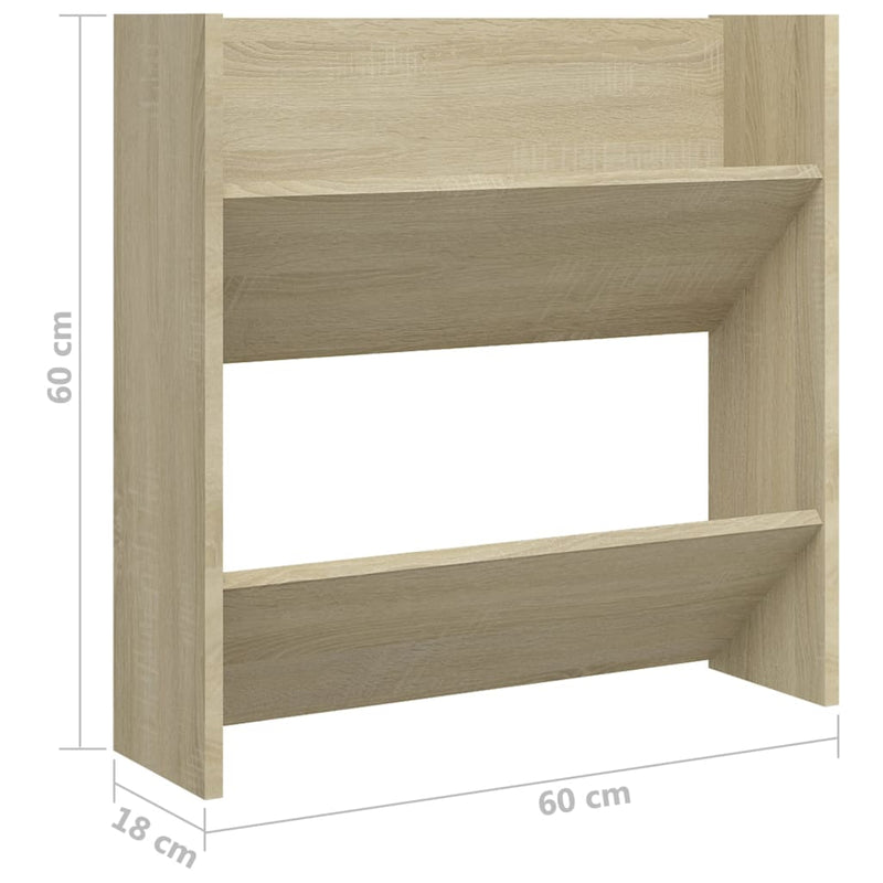 Wandschoenenkasten 60X18X Spaanplaat Sonoma Eiken