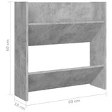 Wandschoenenkast 60X18X Spaanplaat Betongrijs