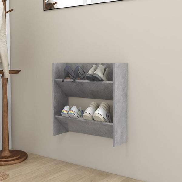 Wandschoenenkast 60X18X Spaanplaat Betongrijs