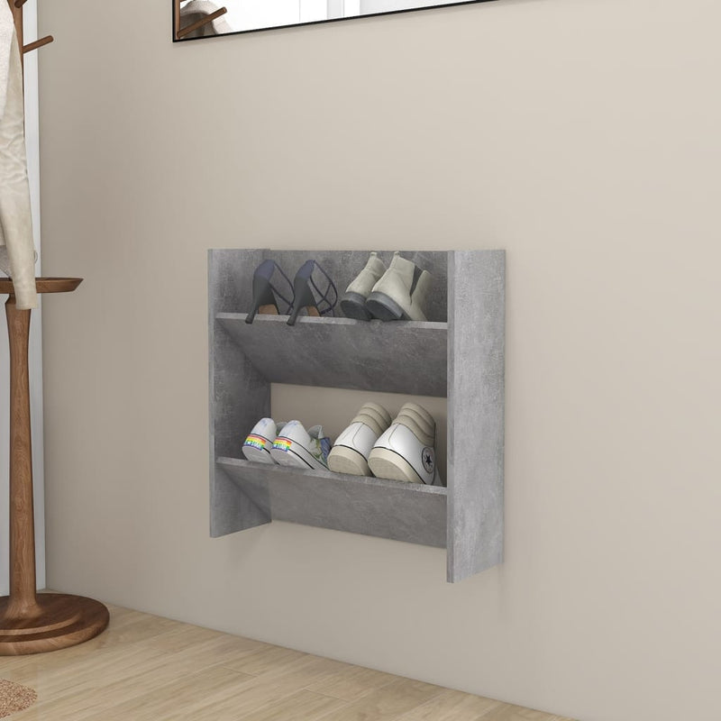 Wandschoenenkast 60X18X Spaanplaat Betongrijs