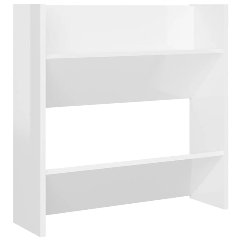 Wandschoenenkasten 60X18X Bewerkt Hout Hoogglans Wit