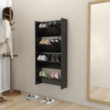 Wandschoenenkasten 60X18X Hout Hoogglans Zwart