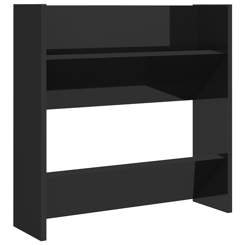 Wandschoenenkasten 60X18X Hout Hoogglans Zwart