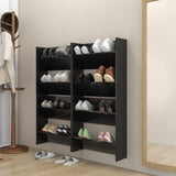 Wandschoenenkasten 60X18X Hout Hoogglans Zwart