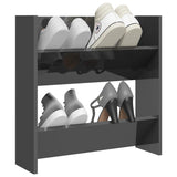 Wandschoenenkast 60X18X Bewerkt Hout Hoogglans Grijs