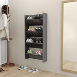 Wandschoenenkasten 60X18X Hout Hoogglans Grijs