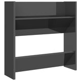 Wandschoenenkasten 60X18X Hout Hoogglans Grijs