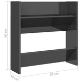 Wandschoenenkasten 60X18X Hout Hoogglans Grijs