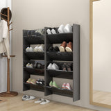 Wandschoenenkasten 60X18X Hout Hoogglans Grijs