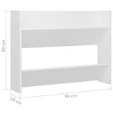 Wandschoenenkast 80X18X Bewerkt Hout Wit