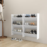 Wandschoenenkast 80X18X Bewerkt Hout Wit