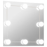 Wandspiegel Met Led-Lampen Vierkant Glas