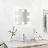 Wandspiegel Met Led-Lampen Vierkant Glas