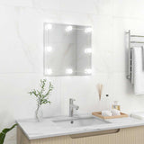 Wandspiegel Met Led-Lampen Vierkant Glas