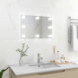 Wandspiegel Met Led-Lampen Vierkant Glas