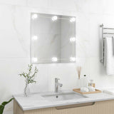 Wandspiegel Met Led-Lampen Vierkant Glas