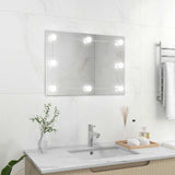 Wandspiegel Met Led-Lampen Vierkant Glas