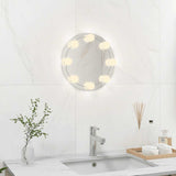 Wandspiegel Met Led-Lampen Rond Glas